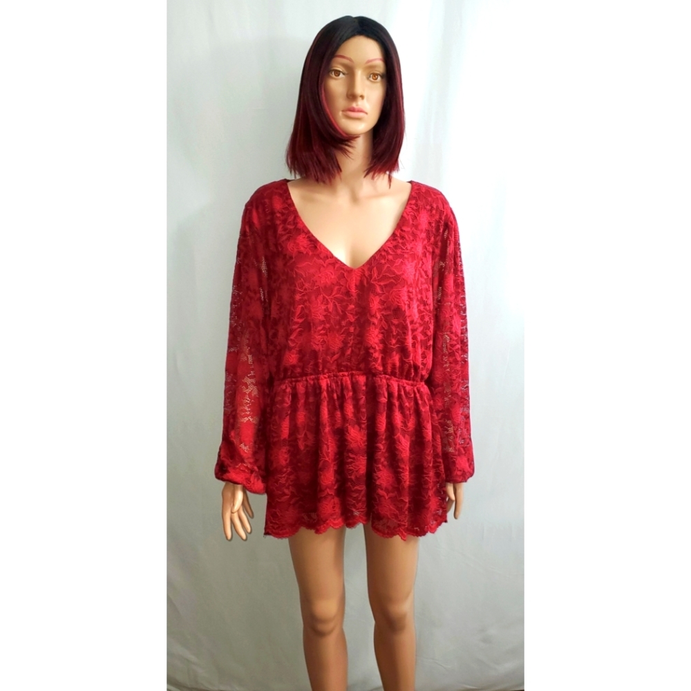 Plus size Long sleeve Lace Blouse